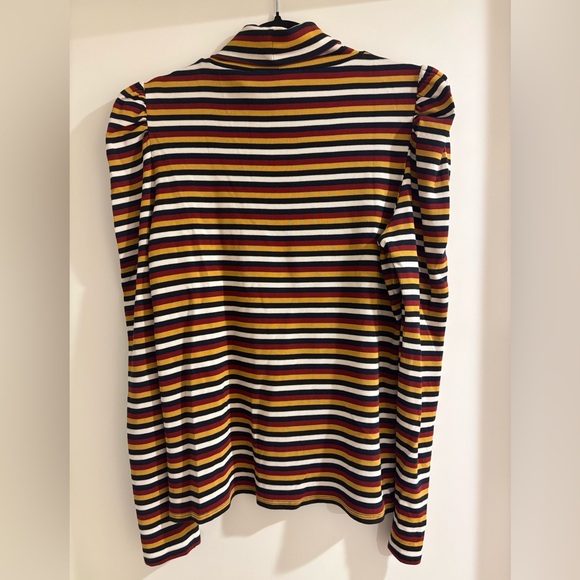 Veronica Beard cedar turtleneck striped puffed sleeve size XL - Picture 4 of 5